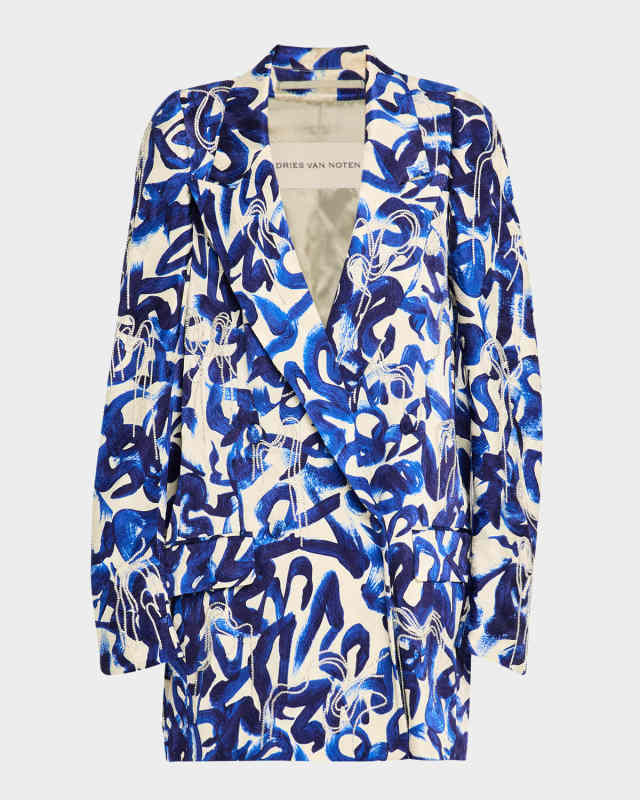 Blinky Crystal Brushstroke Double-Breasted Jacket